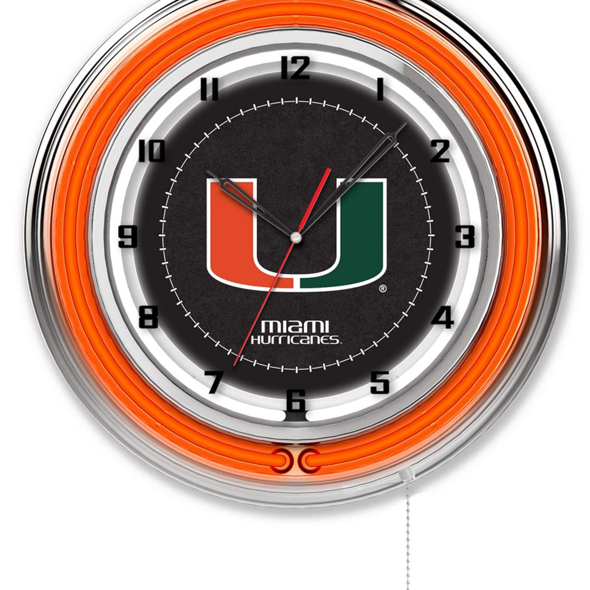 Holland Bar Stool Co. - Miami Hurricanes 19" Neon Wall Clock - Multicolor