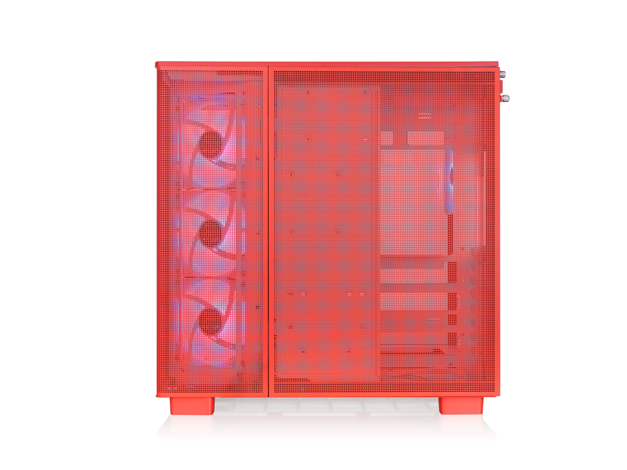 Alt View 6. Thermaltake - Thermaltake View 380 XL TG ARGB Case, 4x120mm Fans, 360mm Rad, 420mm GPU, Dual Chamber, Orange - Flaming Orange.