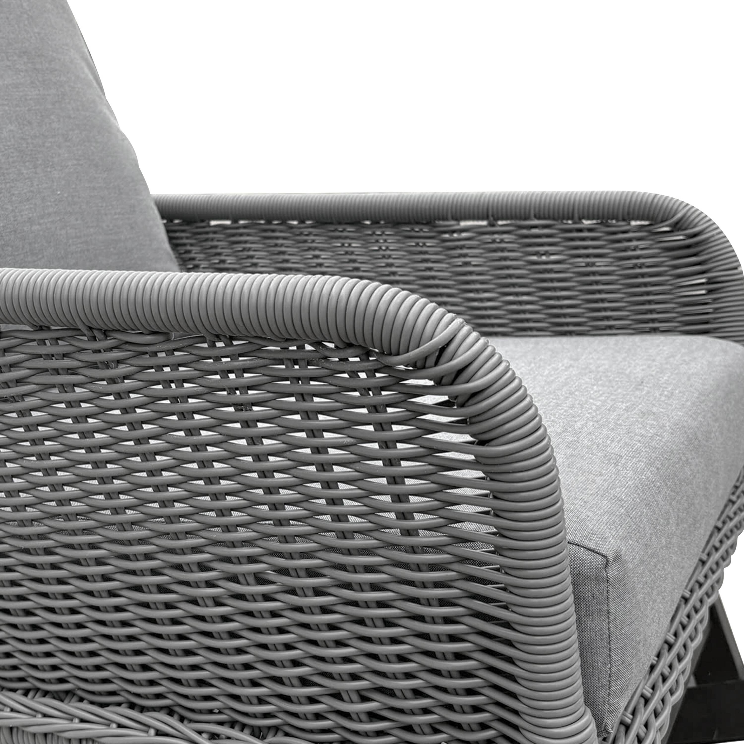 Alt View 4. Tiramisubest - Minimalist Wicker Rocking Chair with Polyester Cushions and Wooden Frame for Indoor and Outdoor Spaces,Gray - Gray.