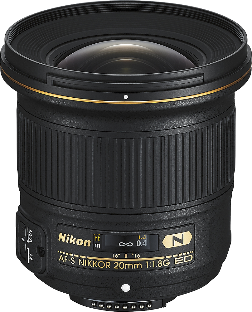Nikon - AF-S NIKKOR 20mm f/1.8G ED Ultra Wide Angle Lens for Select F-Mount Cameras - Black