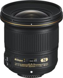Nikon - AF-S NIKKOR 20mm f/1.8G ED Ultra Wide Angle Lens for Select F-Mount Cameras - Black - Front_Zoom