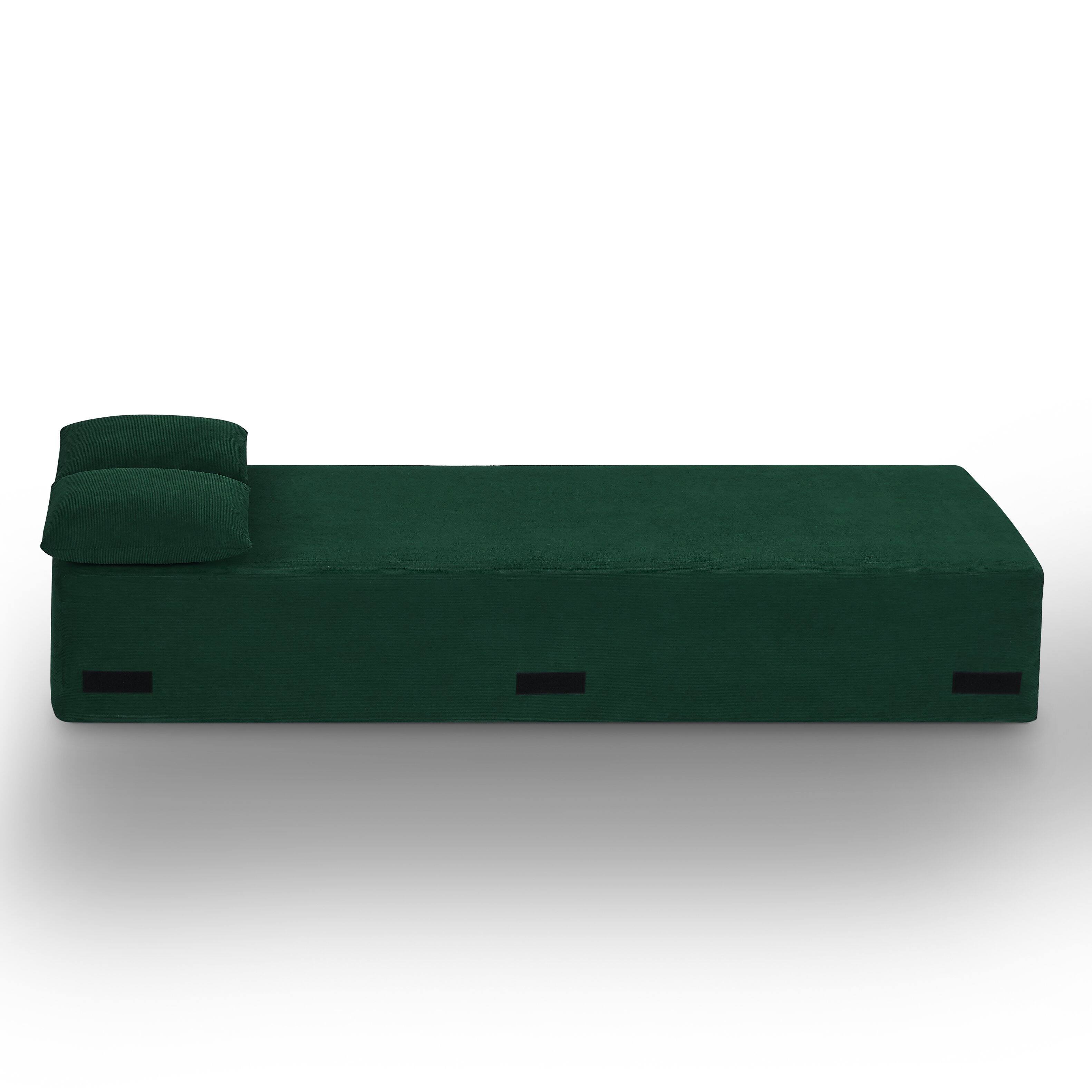 Left. Loheer - Loheer 3 Seater Boneless Couch Modern Frameless Sofa No Assembly Apartment Couch 83 Inch - Green.