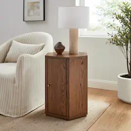 Kade Faceted Wood Side Table by Modway - Walnut