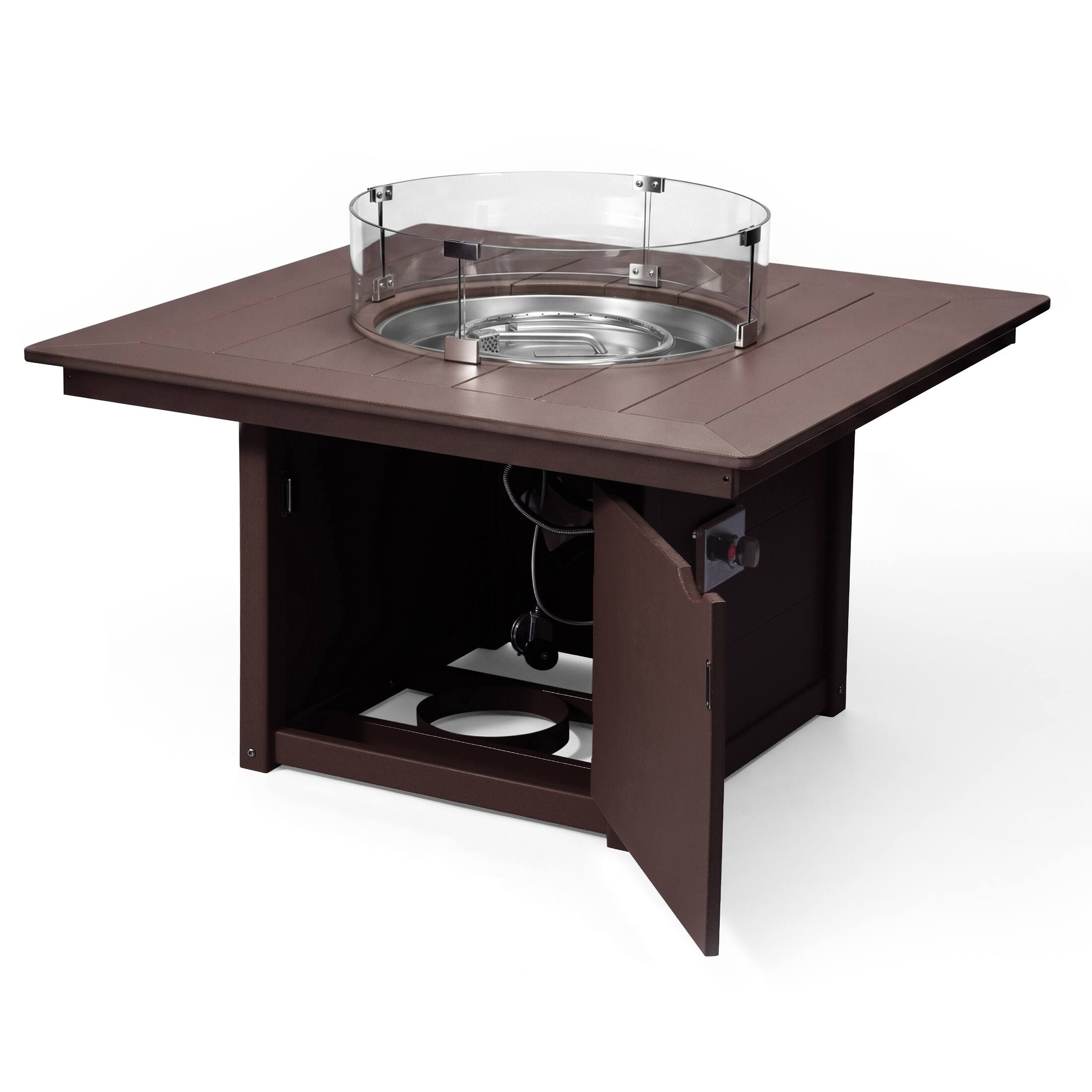 Left. WestinTrends - WestinTrends Helios 42" Modern Outdoor Patio Propane Square Fire Pit Table - Dark Brown.