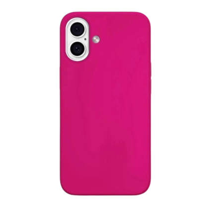 Front. Home Collection - Silicone Soft TPU Case for iPhone 17 Slim Fit 6.3-Inch - Hot Pink.