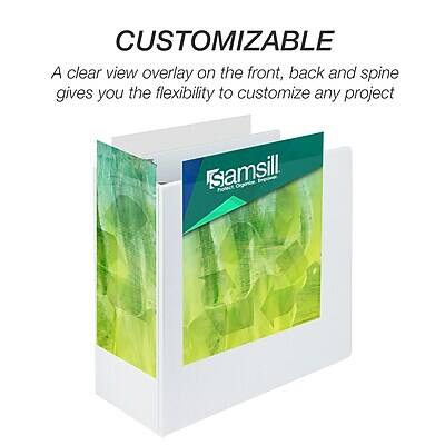 CUSTOMIZABLE

A clear view overlay on the front, back, and spine gives you the flexibility to customize any project

Isamsill