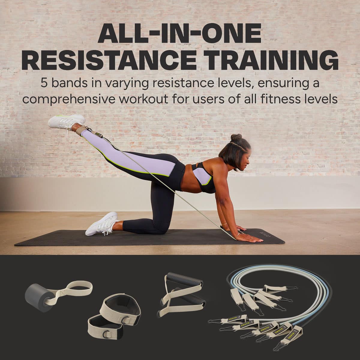 ALL-IN-ONE RESISTANCE TRAINING: 5 bands in varying resistance levels, ensuring a comprehensive workout for users of all fitness levels.