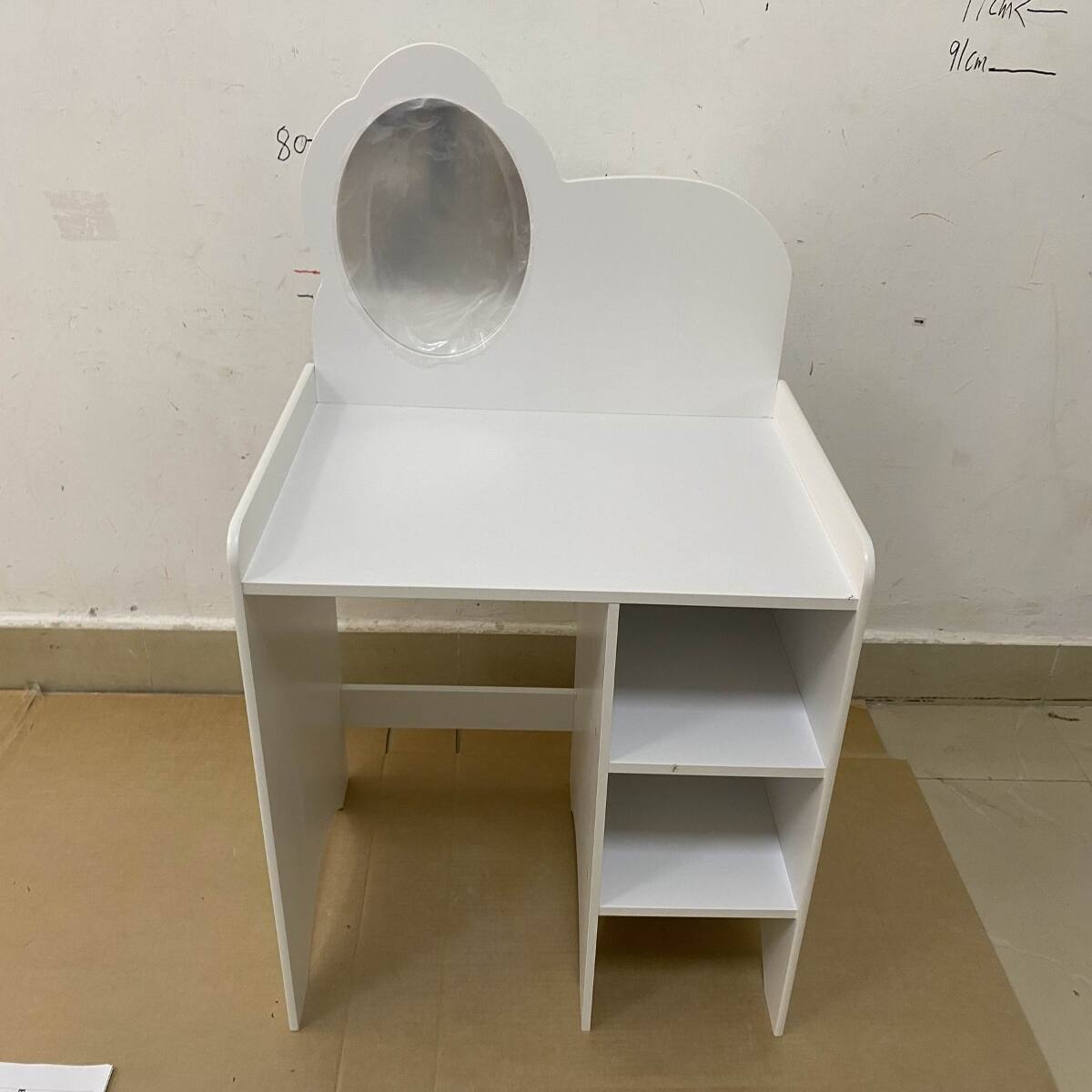 Alt View 9. Loheer - Loheer Kids Vanity Table with Mirror and Matching Chair, White MDF Study and Activity Desk - White.