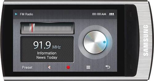 Front Standard. Samsung - 8GB* MP3 Player - Silver.