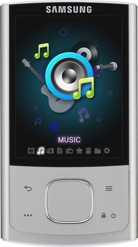 Front Standard. Samsung - 8GB* MP3 Player - Silver.