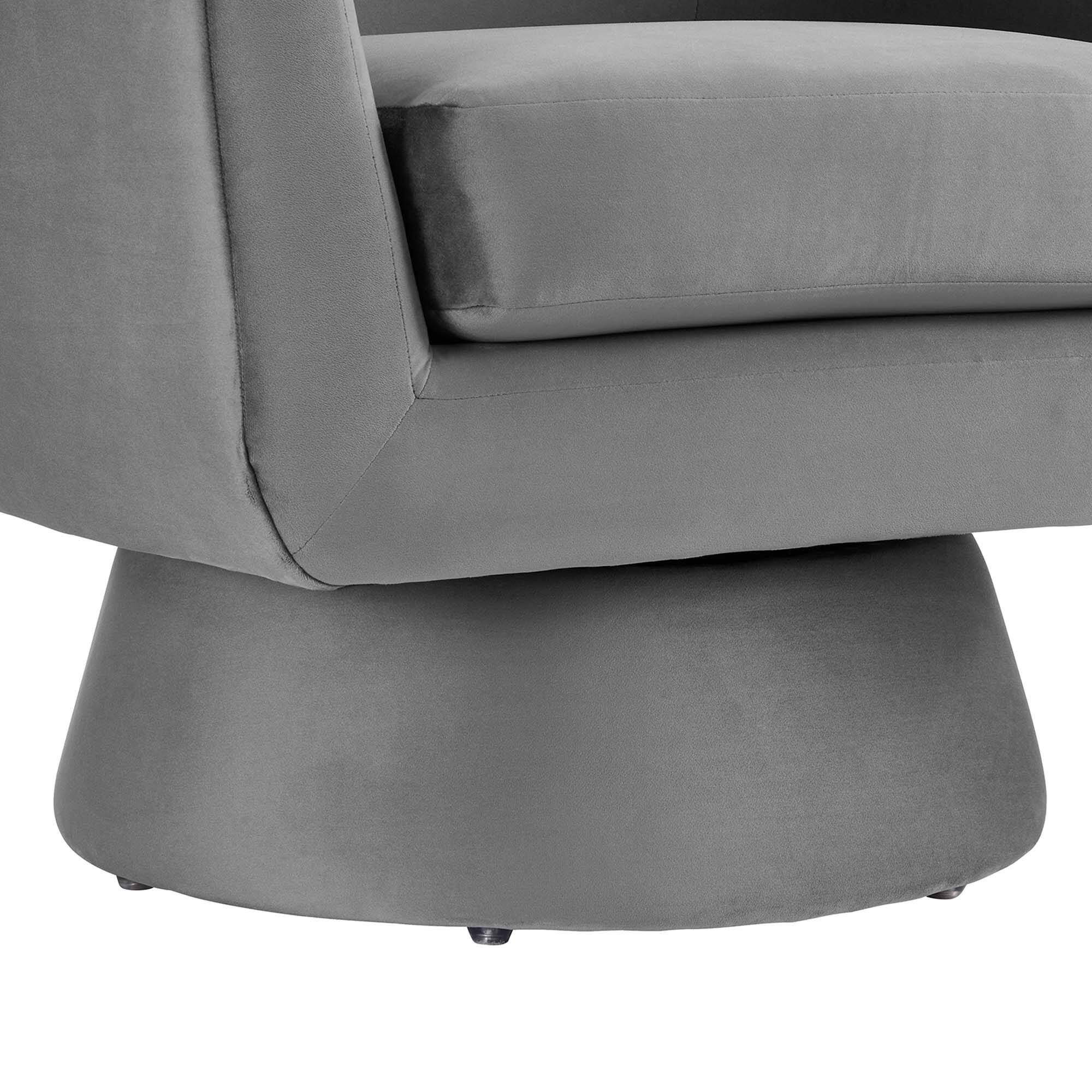 Alt View 5. Modway - Astral Performance Velvet Fabric and Wood Swivel Chair by Modway - Gray.