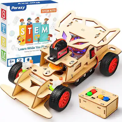 AXE Peraxy Poraxy STEM KITS S - STEM SCIENCE TECHNOLOGY ENGINEERING MATHEMATICS While You Play Learn STEM 10002E Your Own Building VICA0S M 18 T 8+ Cre Ages 09 12 eocard EoR ONHOFF left rioht