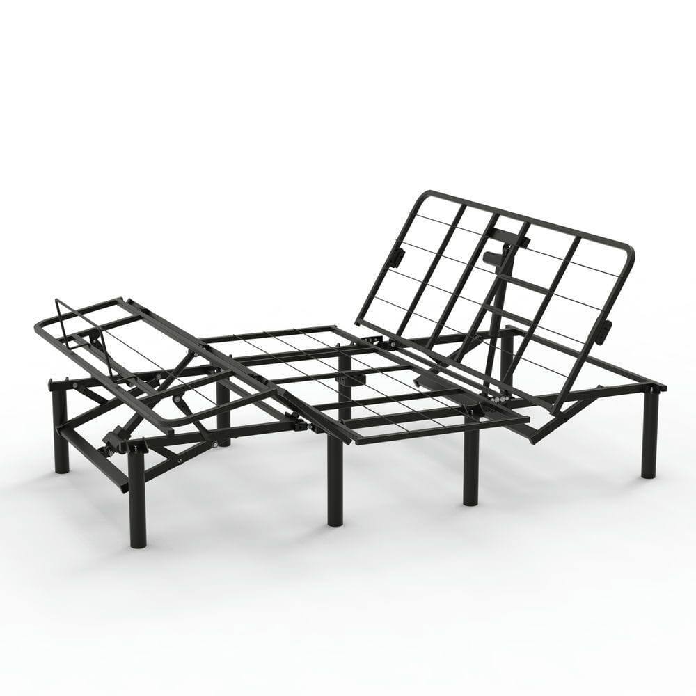 Left. Kadyn - Adjustable Bed Base Frame Head and Foot Incline Quiet Motor Queen Size Zero Gravity, Dual USB A+C Ports, Remote Control - Black.