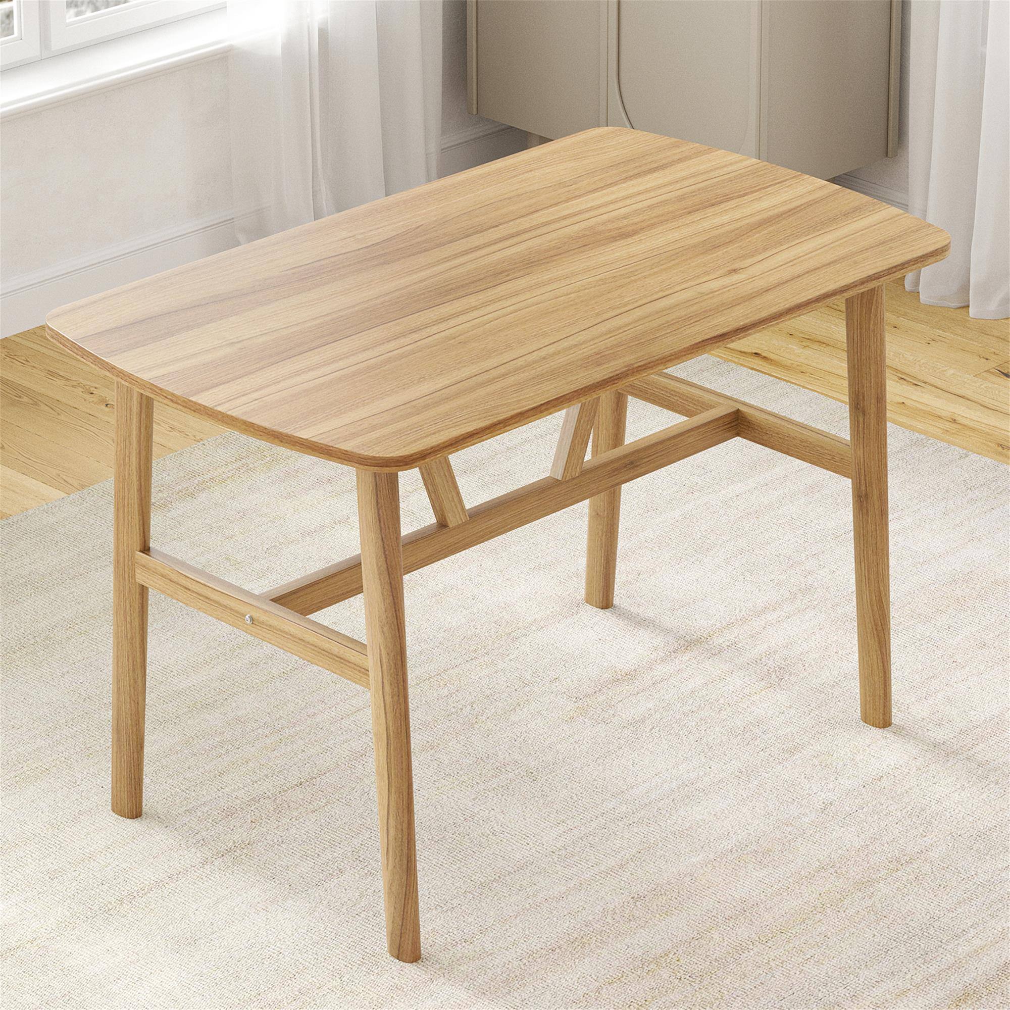 Alt View 2. Boyel Living - Nature Dining Table for 4-6 Person Rectangular Wood Kitchen Table Modern Dinner Table - Natural.