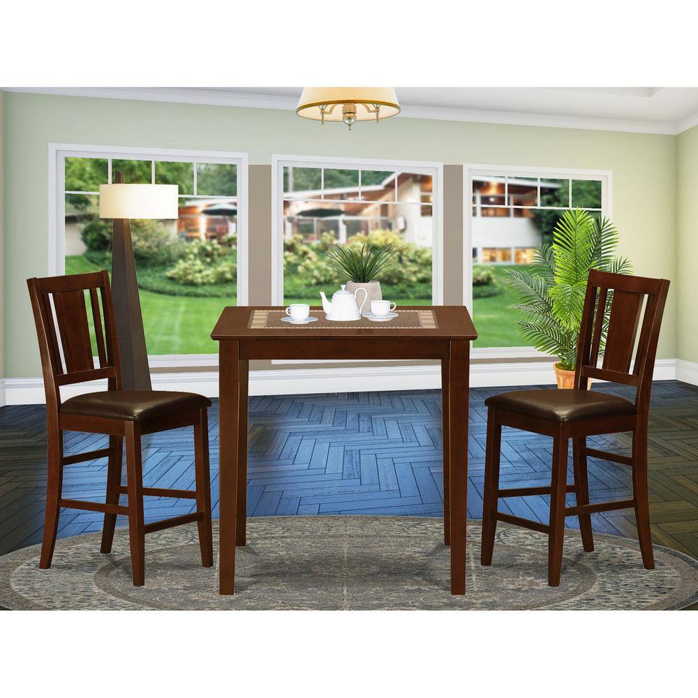 East West Furniture 3 Pc Counter height Table pub Table and 2 Dinette ...
