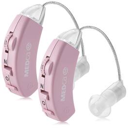 MEDca - Digital Hearing Amplifier - Set of 2 - Best Hearing Amplifiers That Fit Comfortable Behind the Ear - Pink