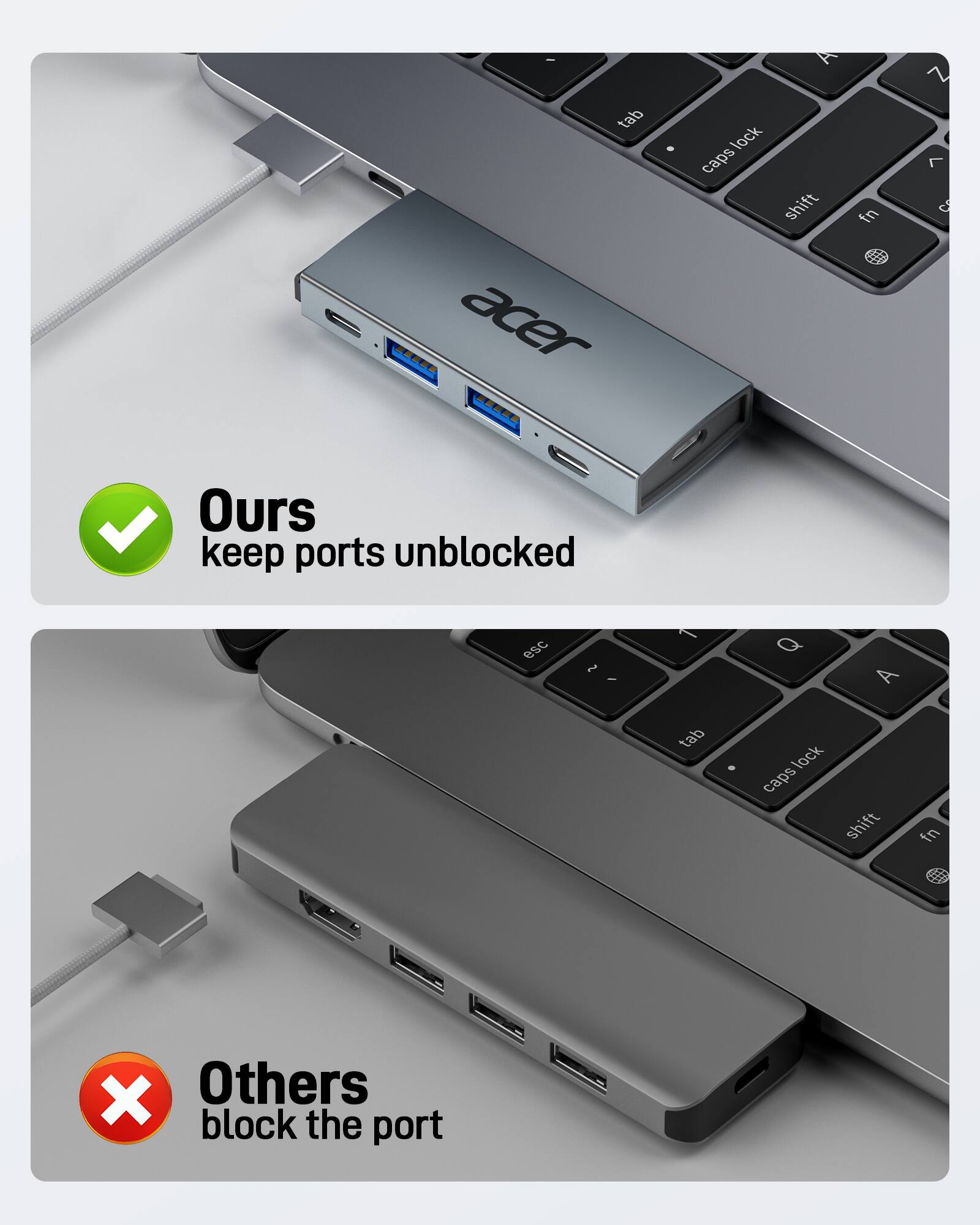 tab G acer lock caps shift fn Z 7 C  
Ours keep ports unblocked esc 2 - Q A  
tab lock caps shift fn X  
Others block the port