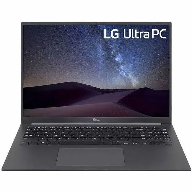 Front. LG - LG Ultra PC 16U70R-N.APC5U1 16" Notebook - WUXGA - AMD Ryzen 5 7530U - 16 GB - 512 GB PCI Express NVMe 3.0 SSD - Charcoal Gray.
