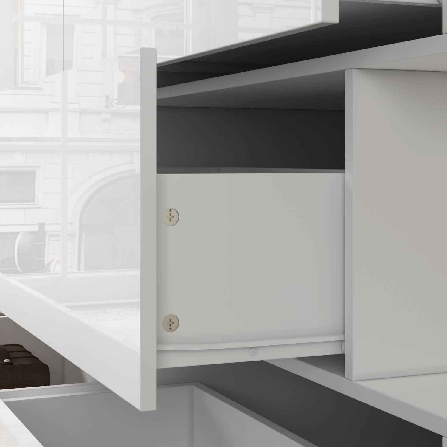 Alt View 2. Famapy - Famapy High - Gloss Storage Cabinet 6-Drawers Dresser with Sleek Sophistication - White.