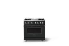Viking - 36"W. 4 Burner Pro 5 Series 5.6 Cu. Ft. Freestanding Sealed Dual Fuel Convection Range/Griddle - Antique Bronze - Antique Bronze