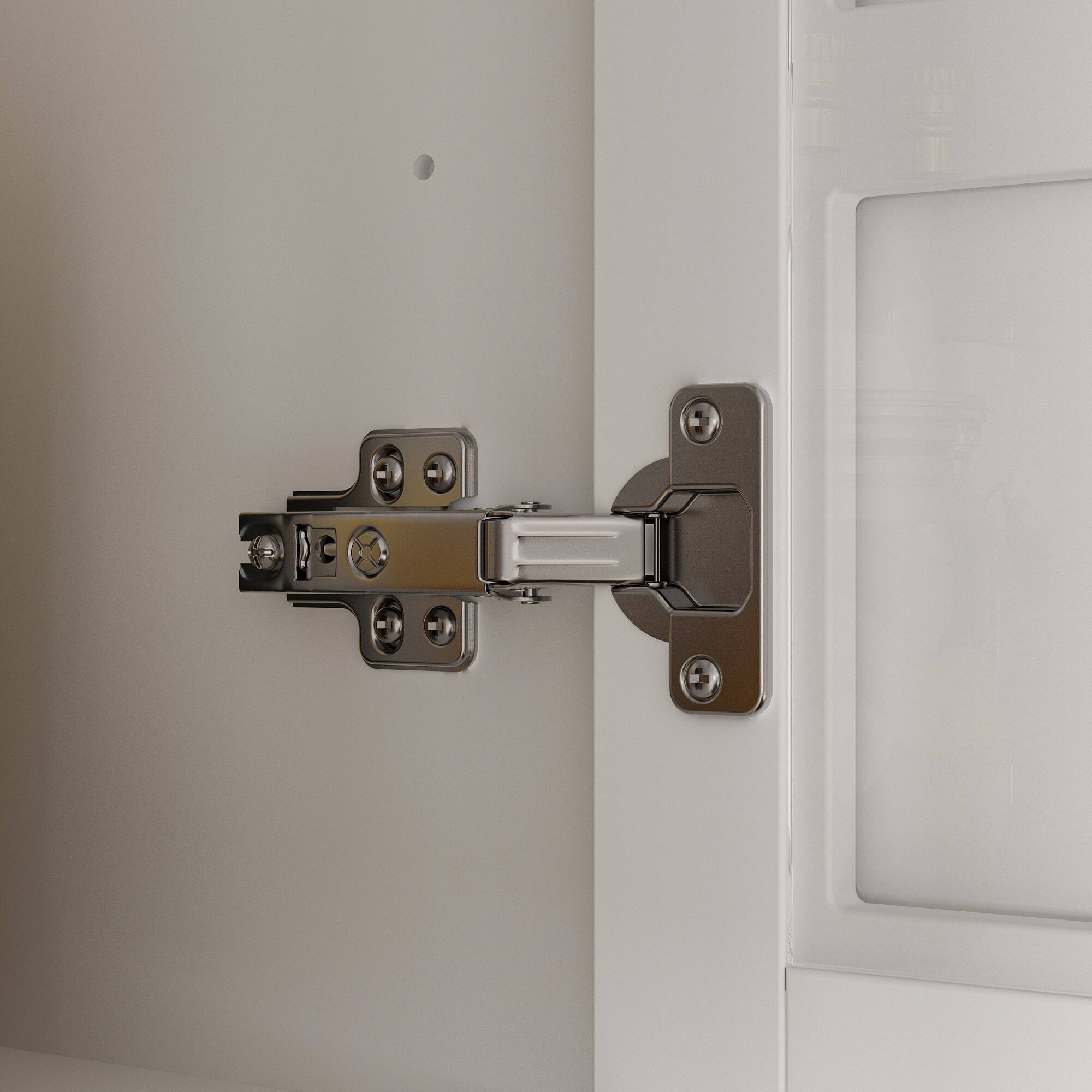 Alt View 6. FUFU & GAGA - Extra Large Buffet Sideboard with Glass Doors, Storage Cabinet and Display Unit for Kitchen, Dining and Living Room - White.