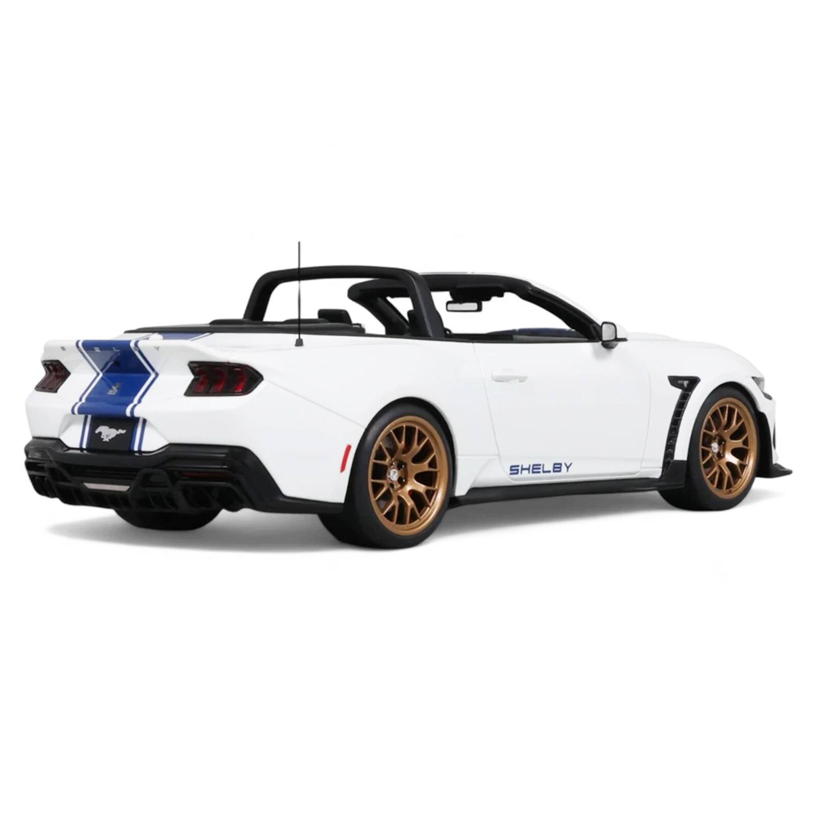 Alt View 4. GT Spirit - 2025 Shelby Mustang Supersnake Convertible White with Blue Stripes 1/18 Model Car by GT Spirit.