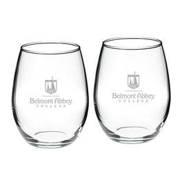 Jardine - Belmont Abbey Crusaders Team 21oz. 2-Piece Stemless Wine Glass Set - Multicolor