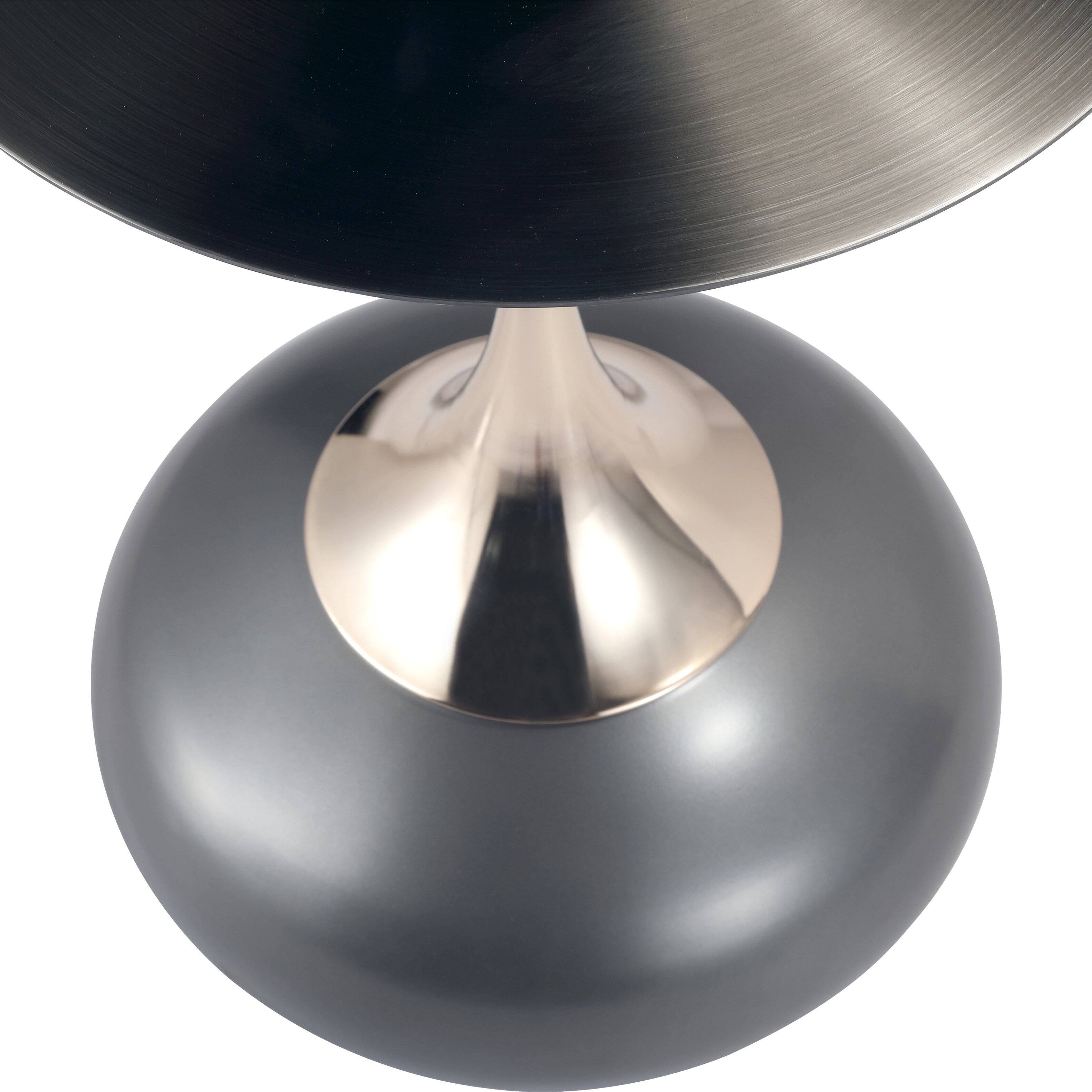 Alt View 6. LeisureMod - Savoy Black Circular Top End Table with Powder Coated Finish for Living Room/Offices - Grey.