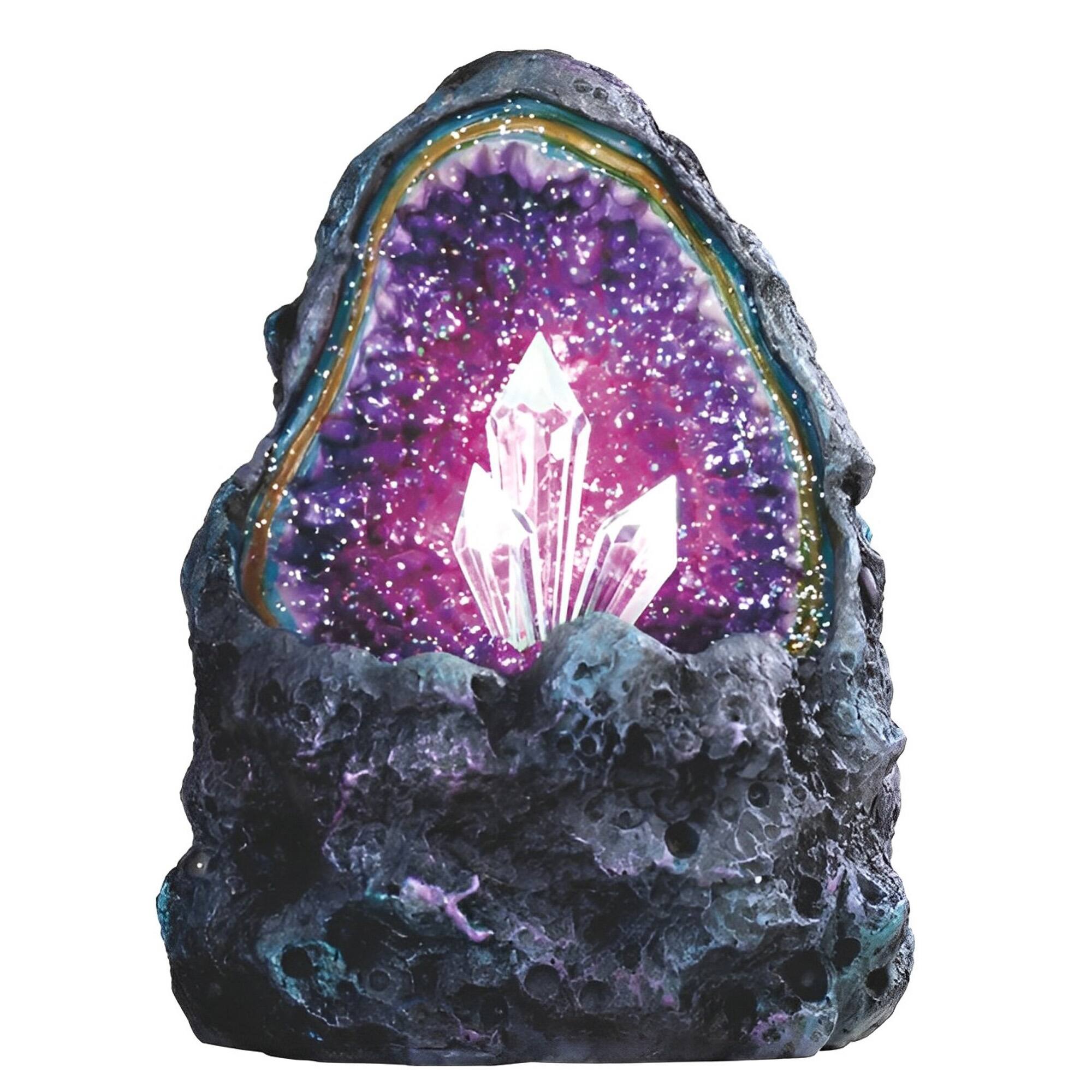 Front. FC Design - FC Design 5"H Faux Crystal Cave Rock Geode with LED Figurine Statue Desk Tabletop Home Decor Gift - Multi-Color.