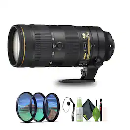 Nikon - AF-S NIKKOR 70-200mm f/2.8E FL ED VR Telephoto Zoom Lens for DSLR Camera - Bundle - Black