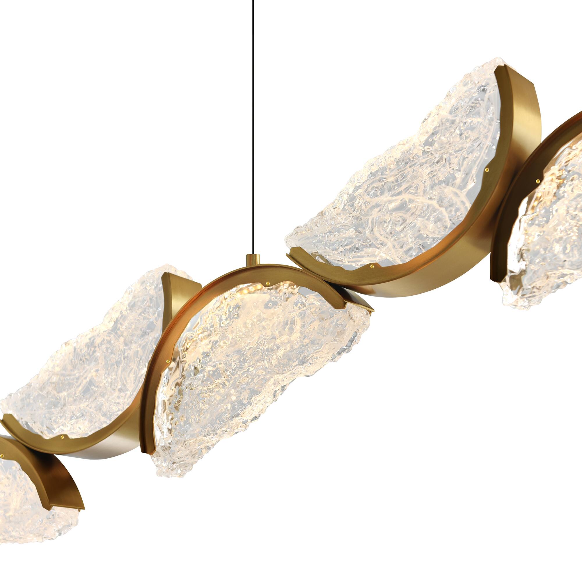 Alt View 1. CWI Lighting - Moon Integrated LED Brass Chandelier - Brass.