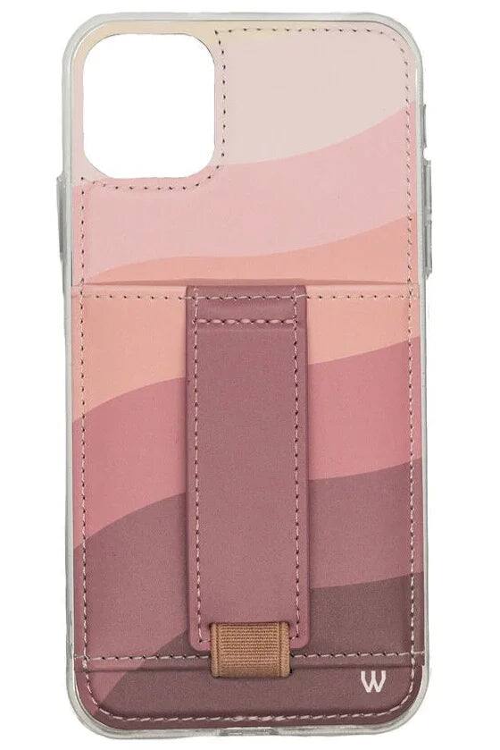 Front. Walli Cases - Walli Cases iPhone 11 Pro Phone Case with Wallet and Finger Strap - Shades of Plum - Shades of Plum.