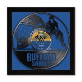 Sporticulture - Buffalo Sabres 13" x 13" Framed Vinyl Record Art Print - Blue