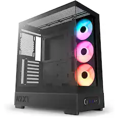 Front. NZXT - NZXT S5 RGB Compact ATX Mid-Tower Computer Case - Black - Black.