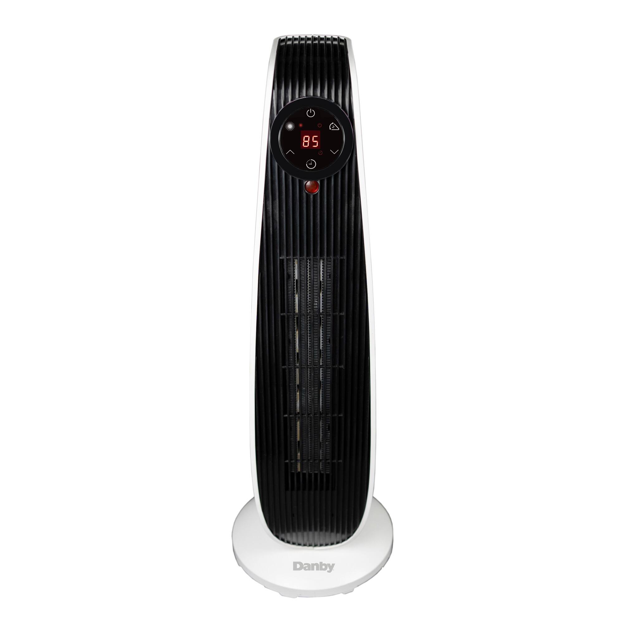 Front. Danby - 22-Inch 1500W Adjustable Oscillating Heater - White/Black.