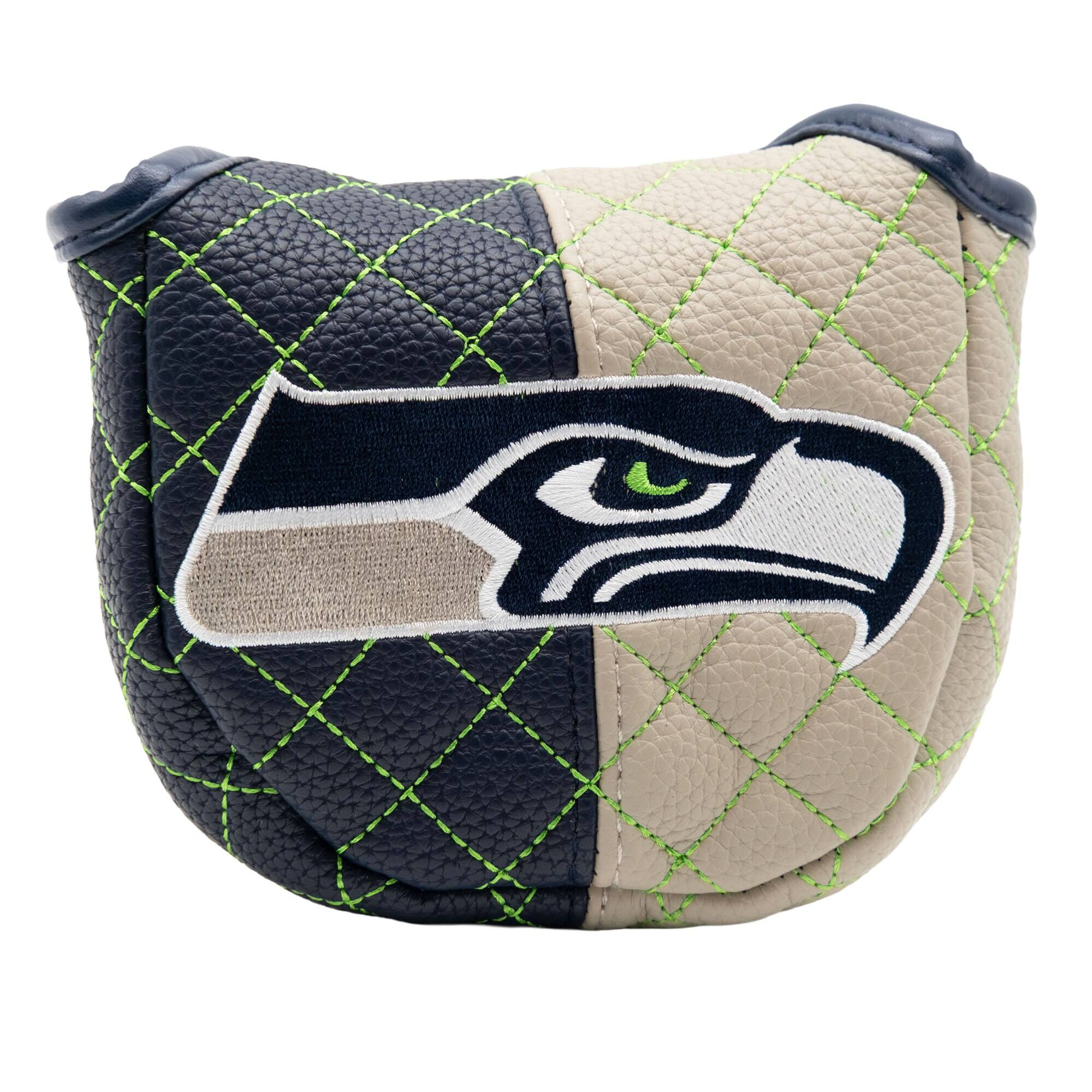 Front. Team Golf - Seattle Seahawks Quilted Mallet Putter Cover - Multicolor.