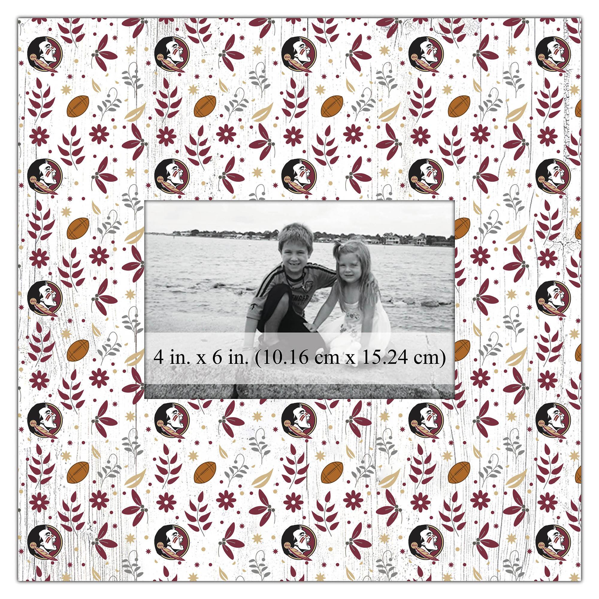 Florida State Seminoles 10'' x 10'' Floral Pattern Frame