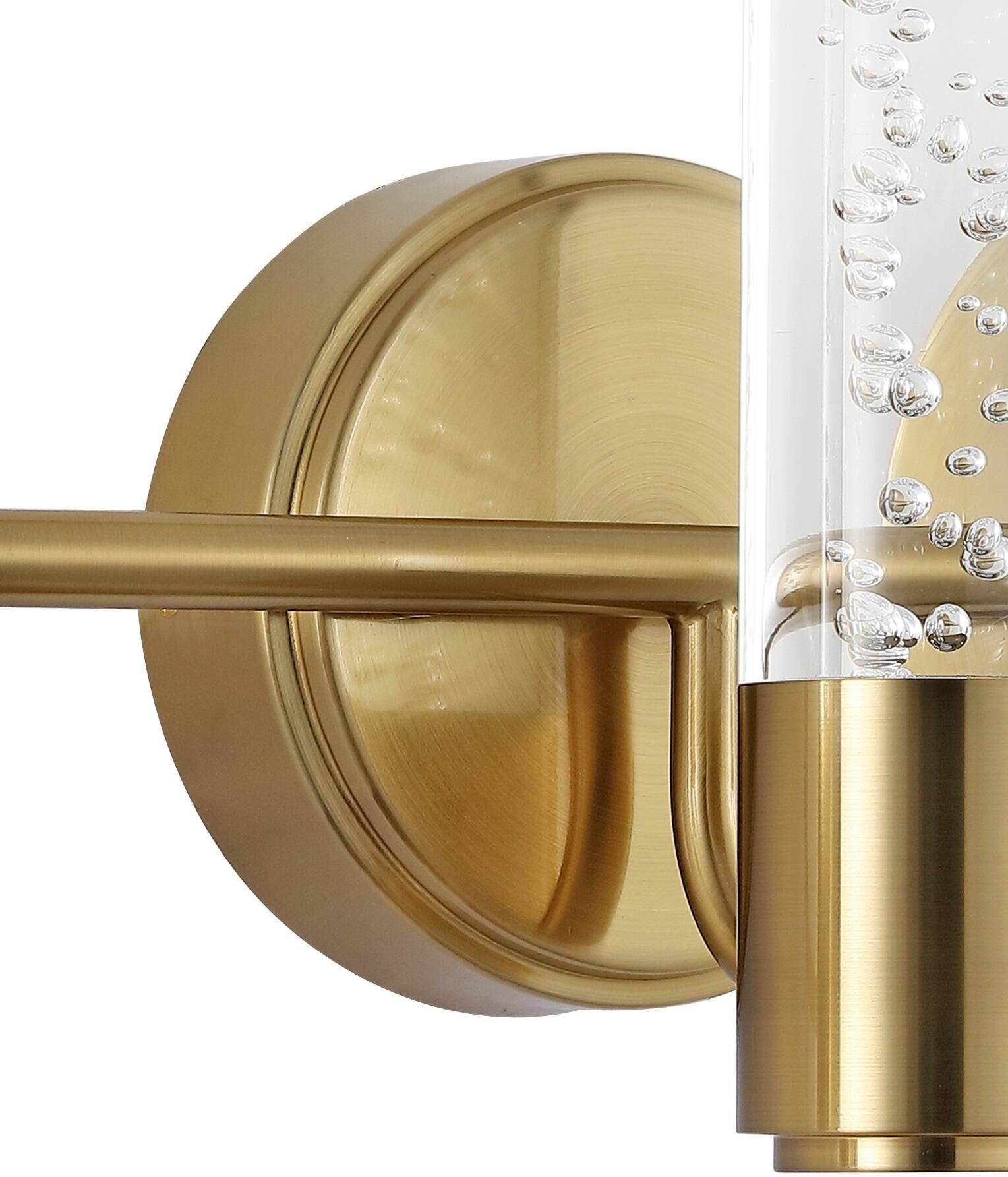 Alt View 5. Jonathan Y - Bolha 18" 3-Light Minimalist Modern Bubble Acrylic/Iron Integrated LED Vanity Light, Brass Gold - Brass Gold.