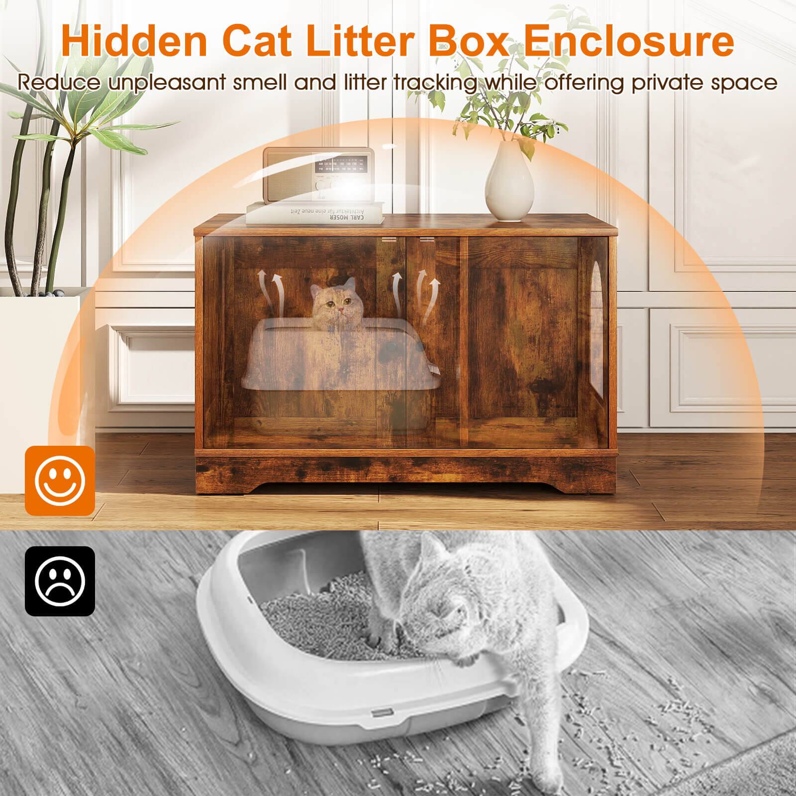 Hidden Cat Litter Box Enclosure  
Reduce unpleasant smell and litter tracking while offering private space