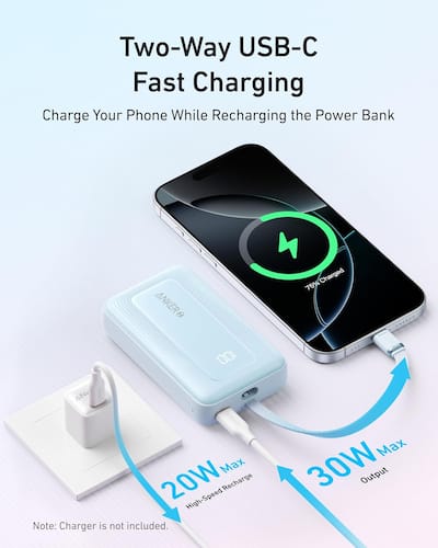 Anker Zolo Portable charger (10K, 35W, Built In Dual USB C Cables Anker Zolo Portable charger (10K, 35W, Built In Dual USB C Cables