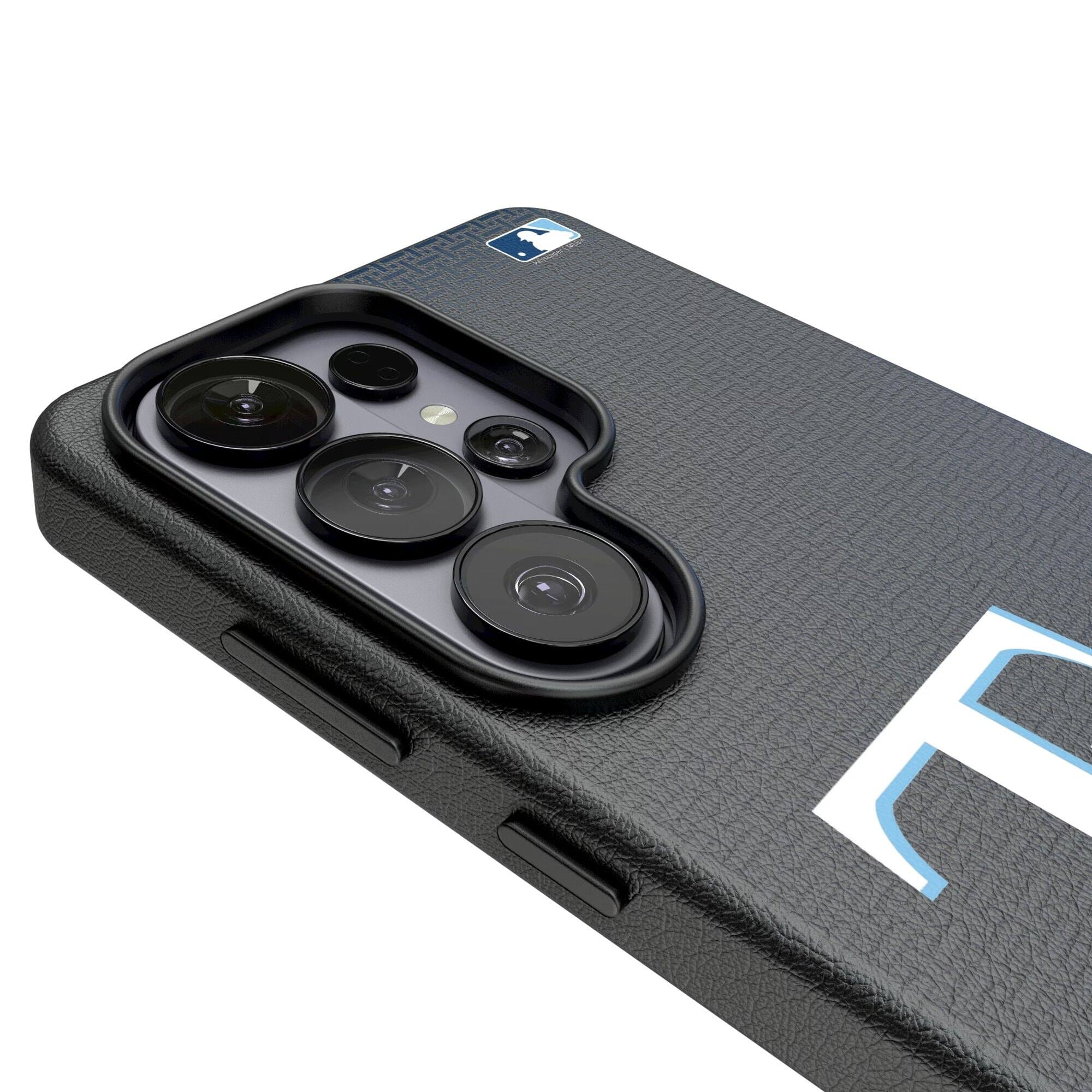 Alt View 2. Keyscaper - Tampa Bay Rays Linen Galaxy Magnetic Bump Case - S25 Ultra - Black.