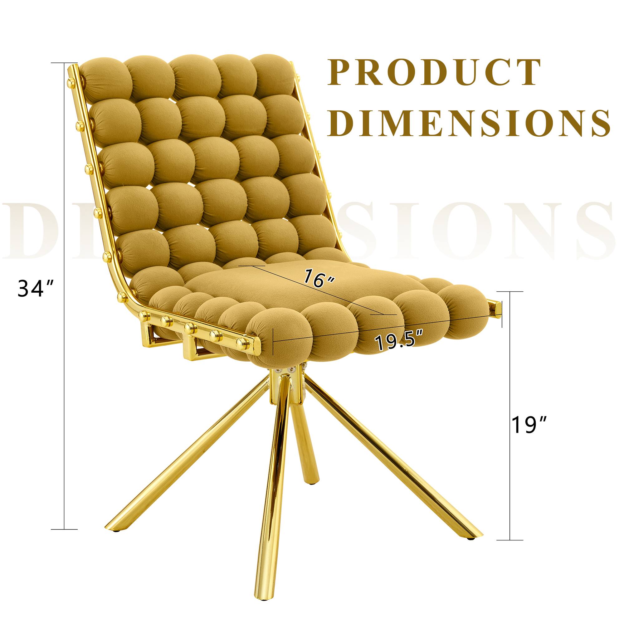 PRODUCT DIMENSIONS  
DI  
34"  
16"  
19.5"  
19"