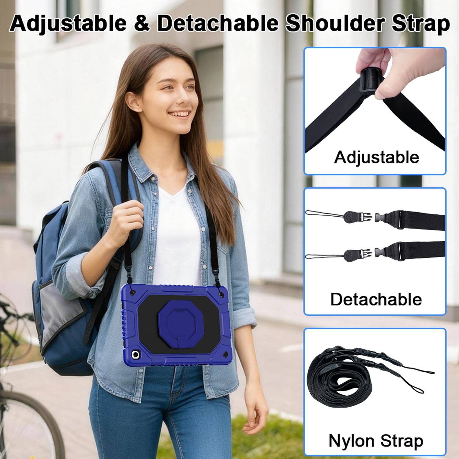 Adjustable & Detachable Shoulder Strap

- Adjustable
- Detachable
- Nylon Strap