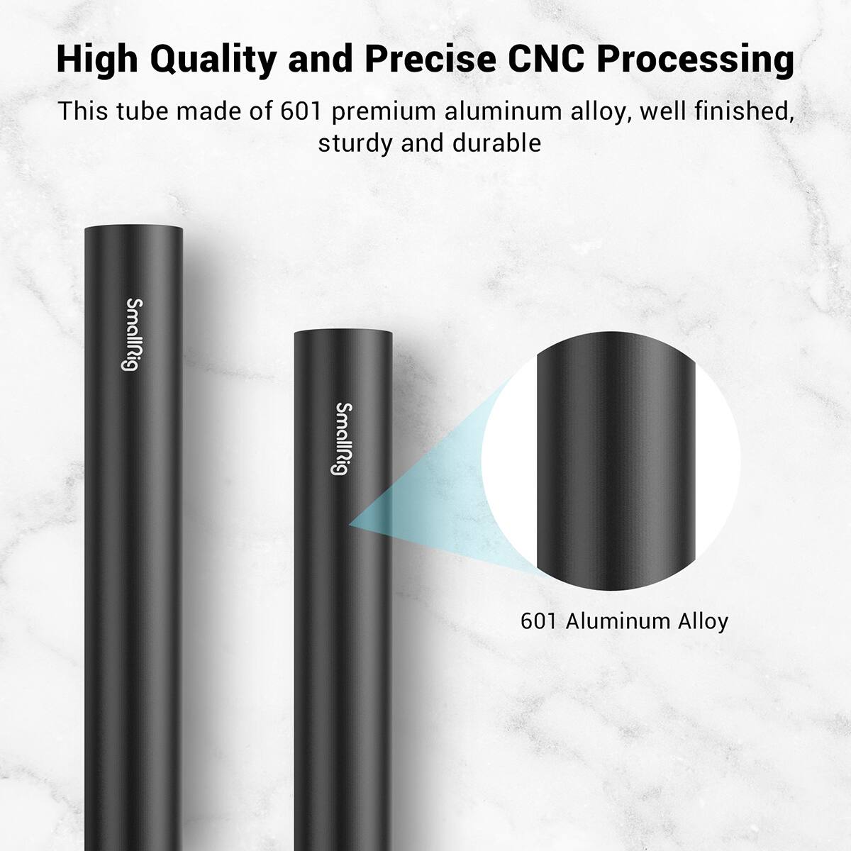 High Quality and Precise CNC Processing

This tube made of 601 premium aluminum alloy, well finished, sturdy and durable

SmallRig

601 Aluminum Alloy