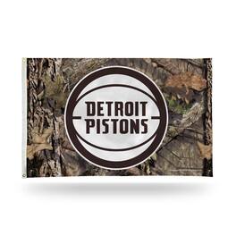 Rico Industries - Detroit Pistons Bold Mossy Oak Camo Design 3x5 Indoor/Outdoor Banner Flag - Multi