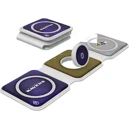 Keyscaper - Baltimore Ravens 3-in-1 Foldable Charger - White