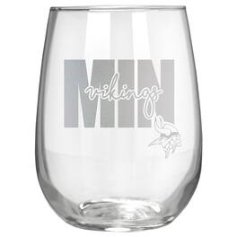 Great American Products - Minnesota Vikings Etched 17oz. City Stemless Wine Glass - Multicolor