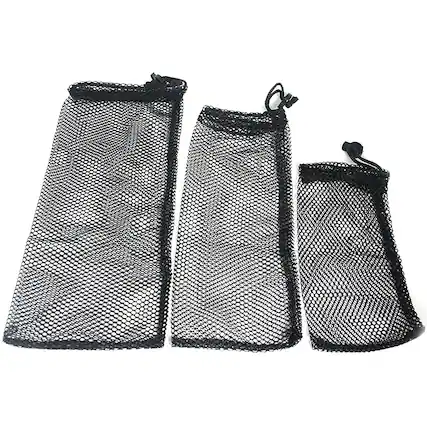 Front. Coghlan’s - Coghlan's Three Piece Mesh Ditty Bag Set, Drawstring Closure with Cord-Lock - Clear.