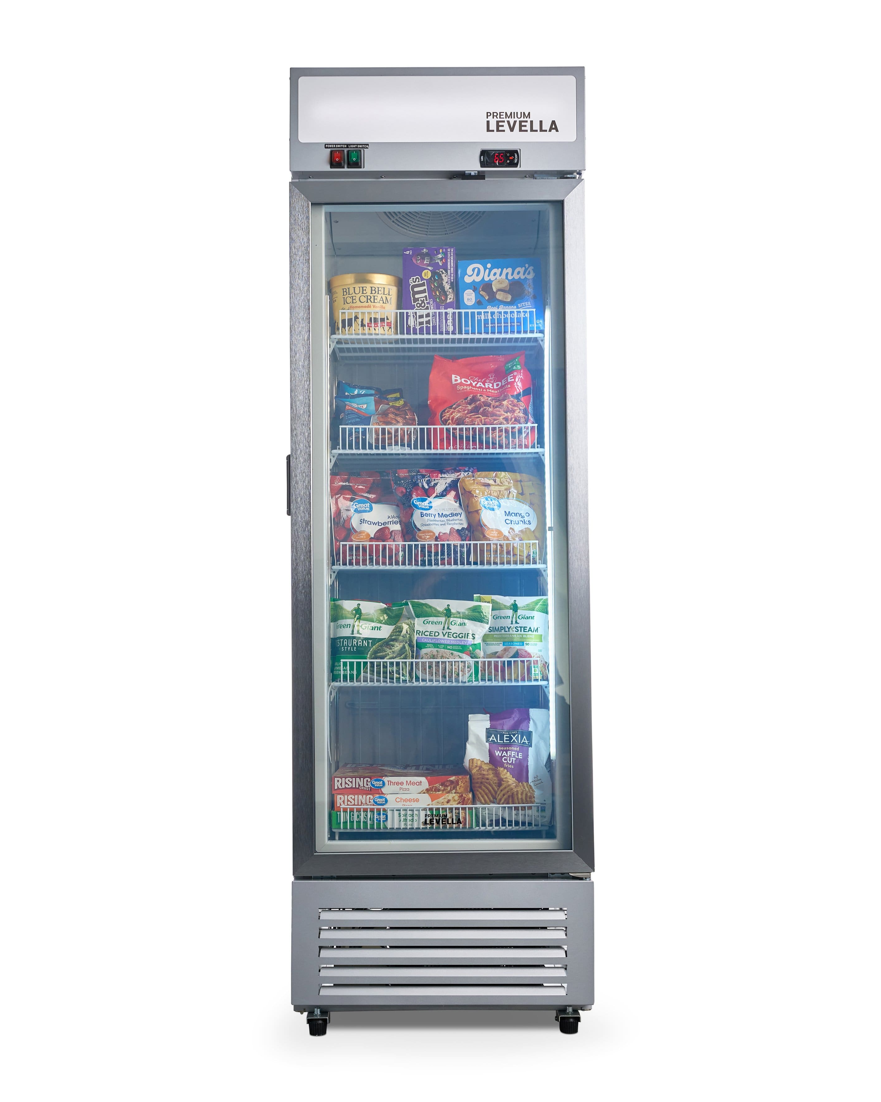 Premium Levella - 11.6 cu. ft. Single Door Display - Stainless Steel - Front_Zoom