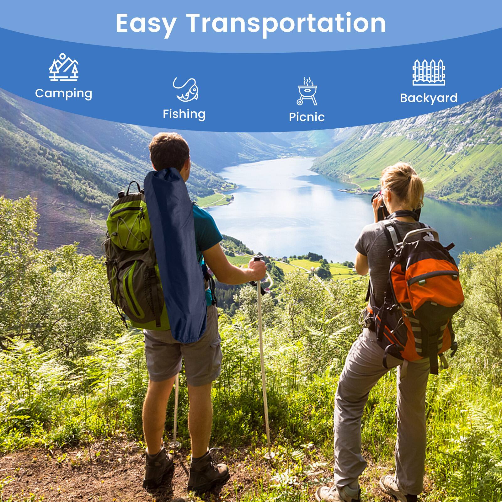 Easy Transportation: Camping, Fishing, Picnic, Backyard